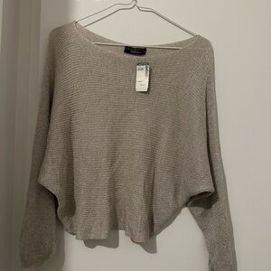 Charlotte Russe Silver Scoop Neck Sweater